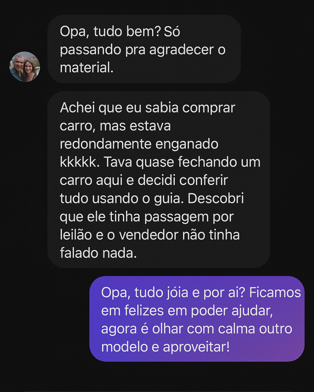 Depoimento de cliente 1